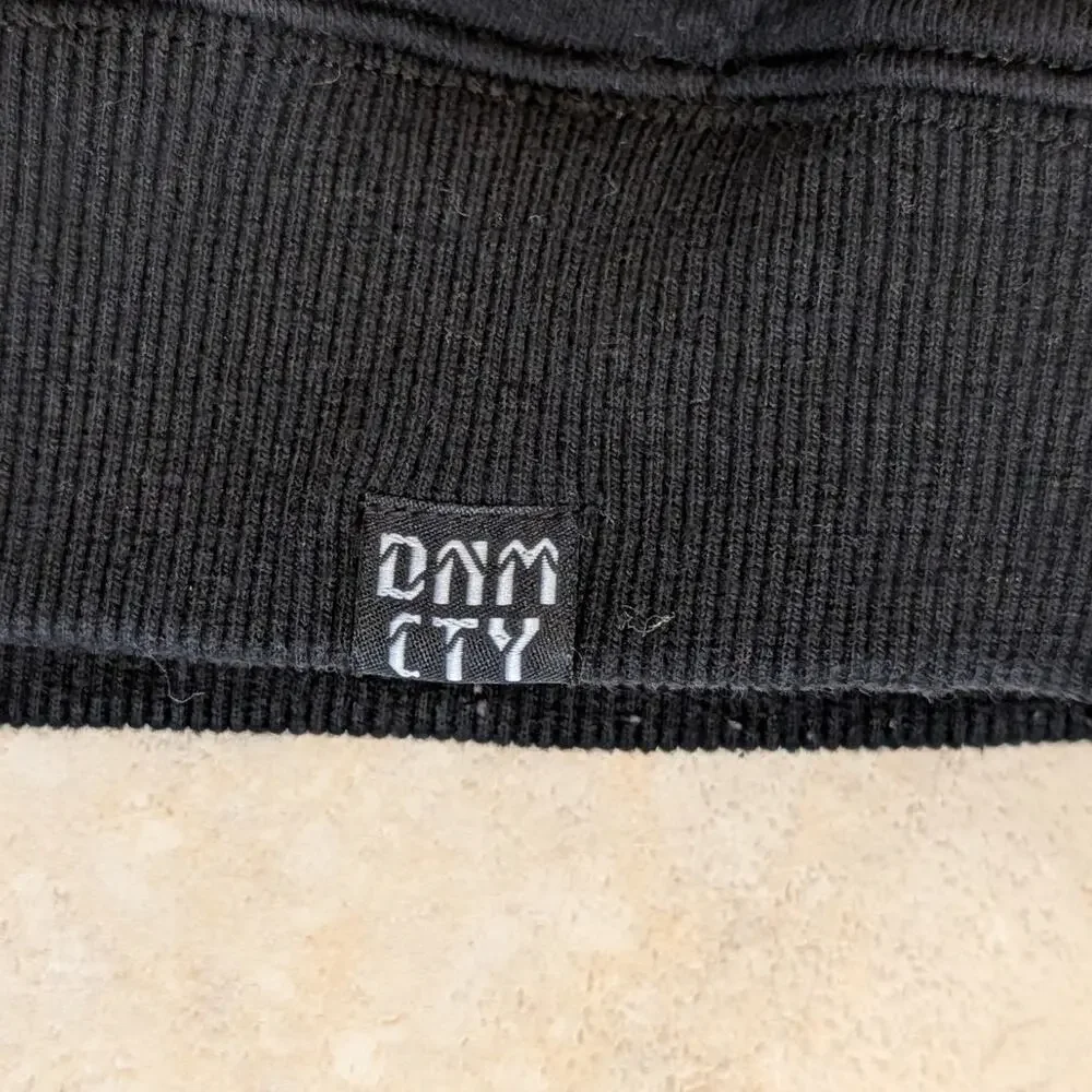 rebel always lit denim City bullit nintendo black hoodie size boys 4/5 XS